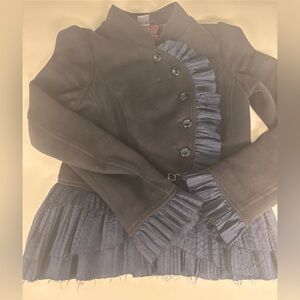 Free People women’s fitted cropped jacket blue black on black